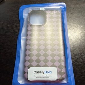 Casely Bold Checkered Phone Case - Pink and Gray